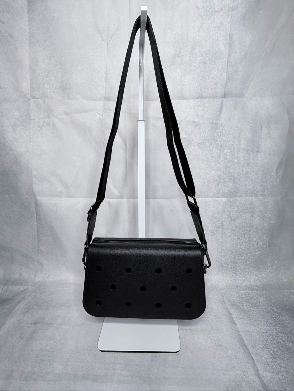 🖤Mini Eva  Black Perforated Crossbody Bag